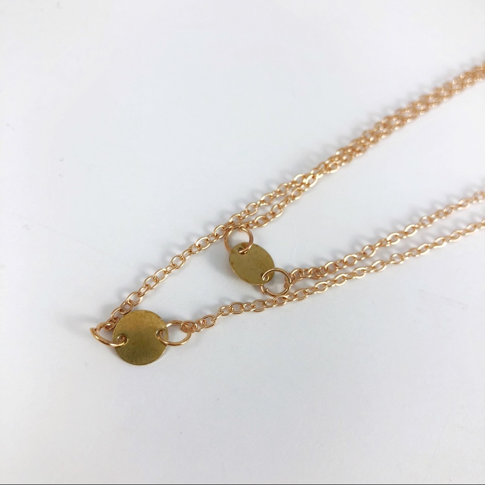 Double Chain Layered Dainty Necklace - Picture 6 of 7